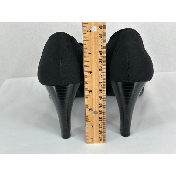 Ann Marino Fabric Heels With Bow Accent 9 1/2 - Picture 5 of 8